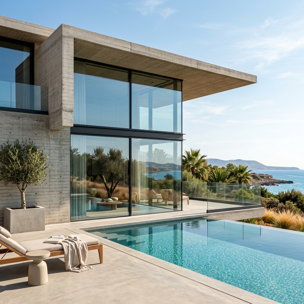 Moderne Villa mit Infinity-Pool am Mittelmeer
